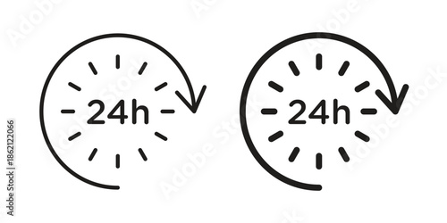 24 Hrs icons symbol template for graphic and web design