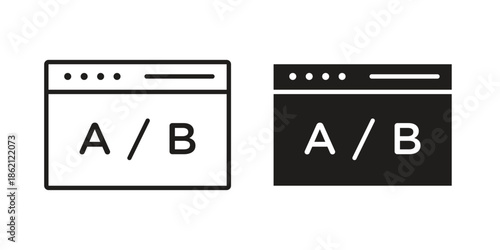 A B test icons symbol template for graphic and web design