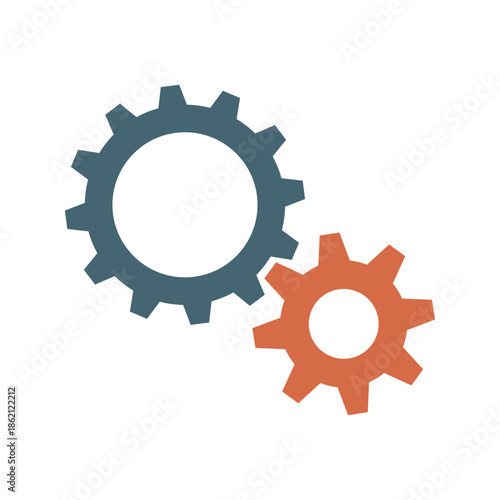 Gear Icon Vector Template, Flat Design Engineering Cogwheel Illustration Design