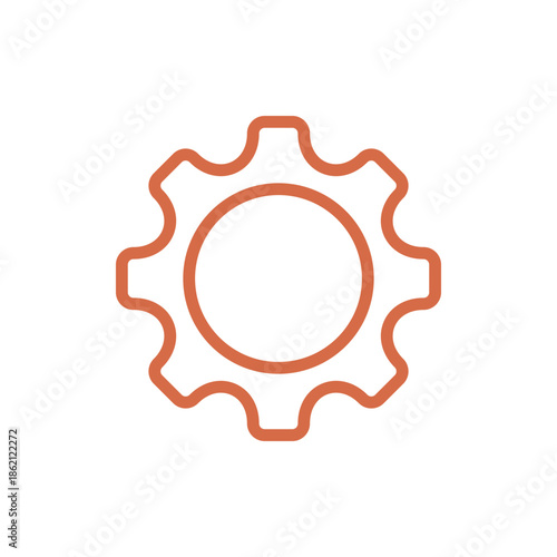 Gear Icon Vector Template, Flat Design Engineering Cogwheel Illustration Design