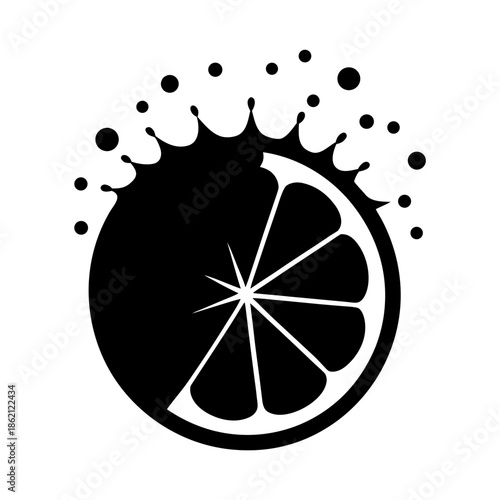 a high contrast silhouette of a halved orange or l.svg