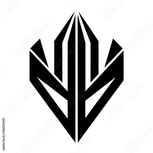 a perfectly symmetrical  highly stylized silhouett.svg