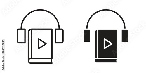 Audiobook icons symbol template for graphic and web design