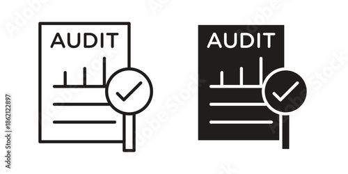 Audit report icons symbol template for graphic and web design