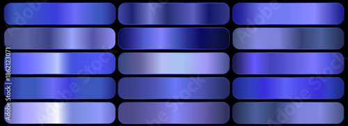 Dark blue leaf texture background set. Blue metallic gradient collection. dark blue palette