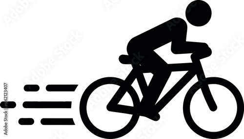 Cyclist riding fast