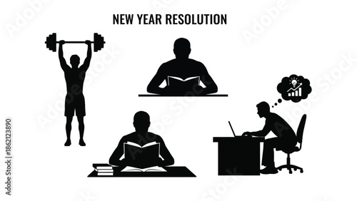 New year resolution goals for fitness and career growth