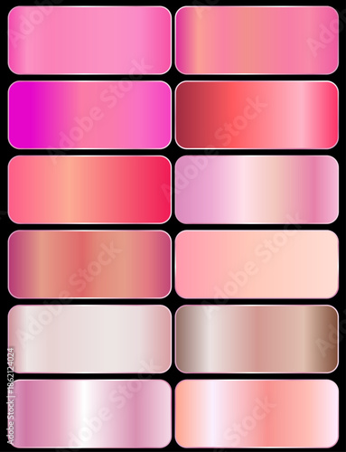 pink gradient pack. Pink palette. Color collection. Steel. Pink texture.