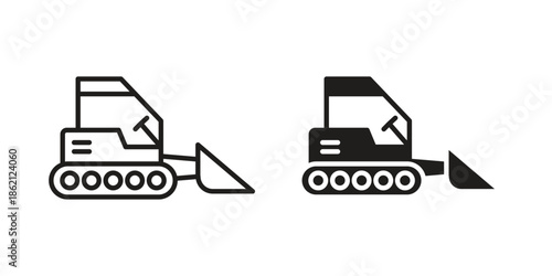 Bulldozer icons symbol template for graphic and web design