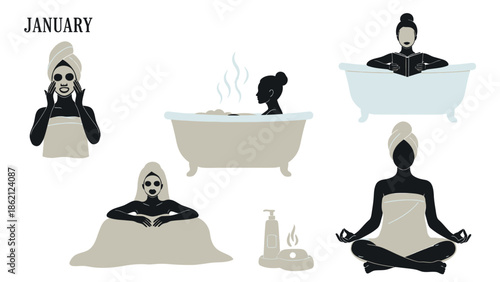 Relaxing spa day in january with calming activities