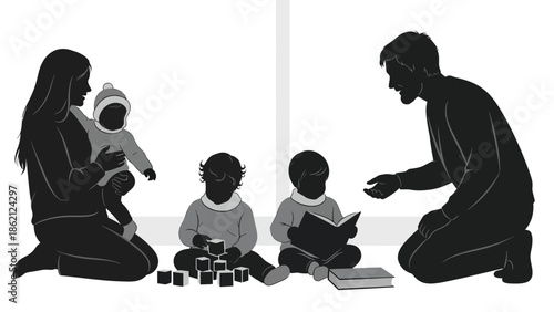 Family spending quality time together with children