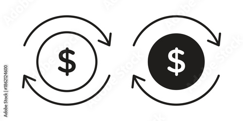Cash flow icons symbol template for graphic and web design