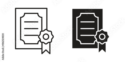 Certificate icons symbol template for graphic and web design