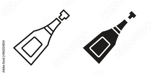 Champagne bottle icons symbol template for graphic and web design