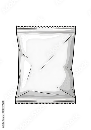 Blank Snack Bag Illustration - A Simple and Clean Design for Packaging Mockups.