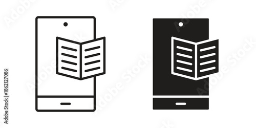 E-book icons symbol template for graphic and web design