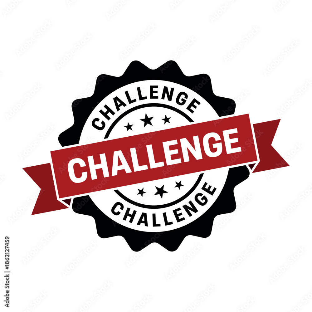 Obraz premium Challenge Stamp, Challenge Round Sign