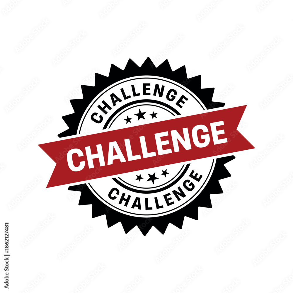 Obraz premium Challenge Stamp, Challenge Round Sign