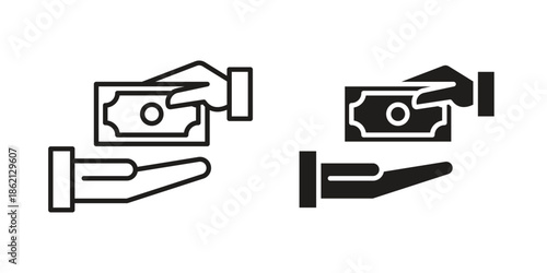 Hand money exchange icons symbol template for graphic and web design