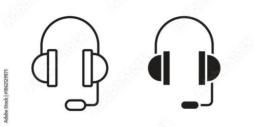 Headphones icons symbol template for graphic and web design