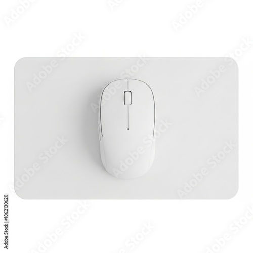 Wireless mouse on white background