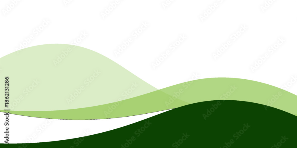 Fototapeta premium Modern Abstract green wave background, Vector green line background curve element with white space for text and message design, overlapping layers art