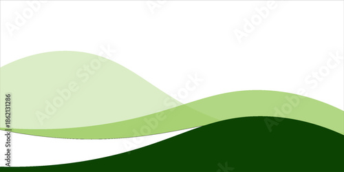 Modern Abstract green wave background, Vector green line background curve element with white space for text and message design, overlapping layers art