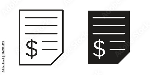 Invoice icons symbol template for graphic and web design