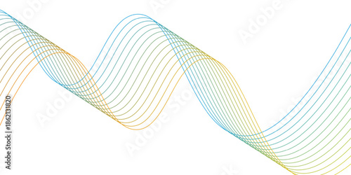 Abstract blue wavy vector background with flowing lines and modern design