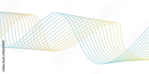 Abstract blue wave vector background with flowing lines and modern design