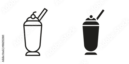 Milkshake icons symbol template for graphic and web design