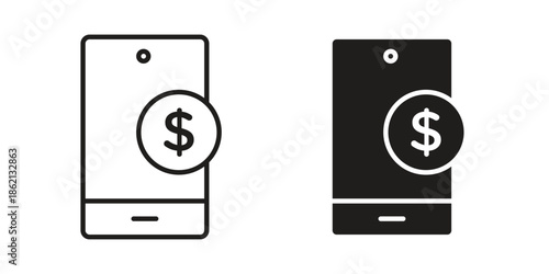 Mobile banking icons symbol template for graphic and web design