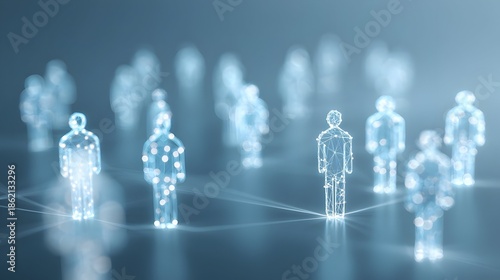 Digital people network icons, corporate communication concept