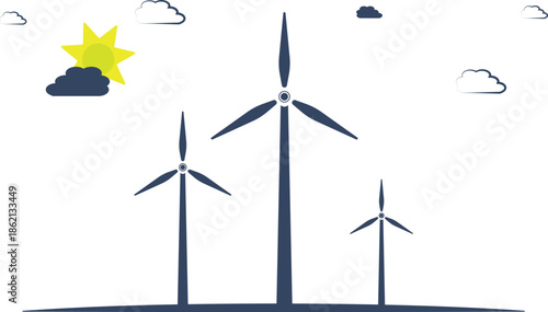 Eco Friendly Wind Power Generation Vector