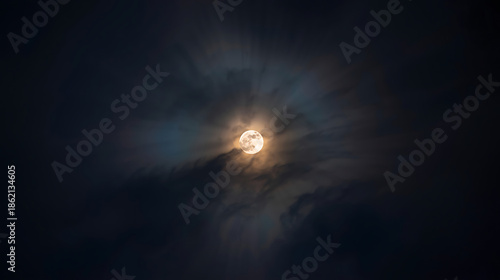 Lunar glow through clouds