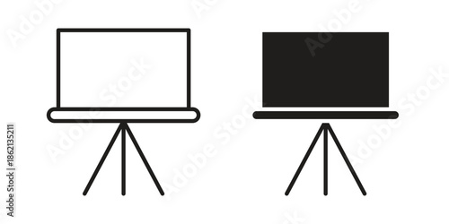 Presentation screen icons symbol template for graphic and web design