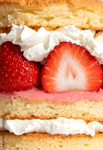 Wallpaper Mural Mouth-watering Close-up of Strawberry Shortcake Layers Featuring Fluffy Sponge, Rich Whipped Cream, and Juicy Red Strawberries Torontodigital.ca