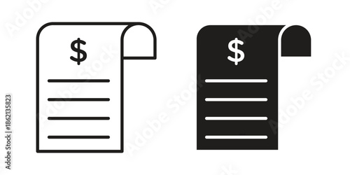 Receipt icons symbol template for graphic and web design