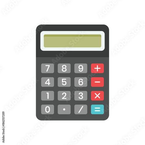Electronic calculator flat vector illustration isolated on white background