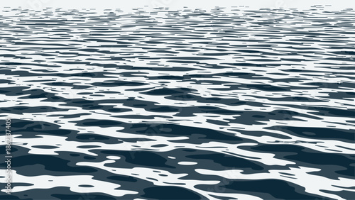 Abstract depiction of rippling water surface with dynamic light and shadow patterns