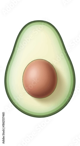 Creamy Avocado Half with Seed Displaying Fresh Green Produce for Healthy Meals.