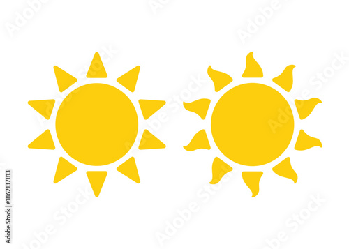 Sun. Simple sun flat vector icon design on a white background
