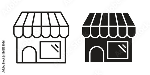 Shop icons symbol template for graphic and web design