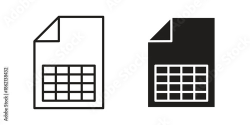 Spreadsheet icons symbol template for graphic and web design