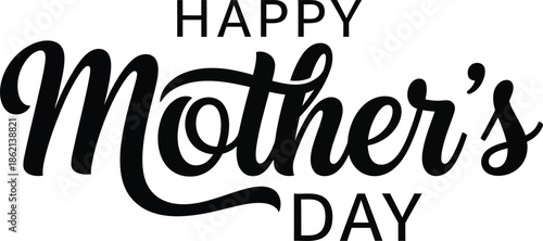 Happy mother's day greeting card isolated on transparent background