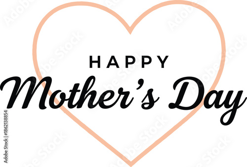 Happy mother's day greeting card isolated on transparent background
