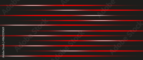Abstract red laser beams. Isolated on transparent black background. Vector illustration, eps 10