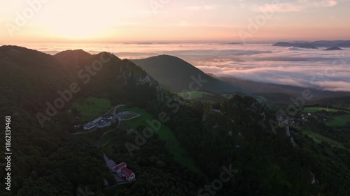 Aerial view of the resort on Vrsatec hill in Slovakia