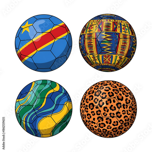Colorful Patterned Soccer Balls with Unique Designs