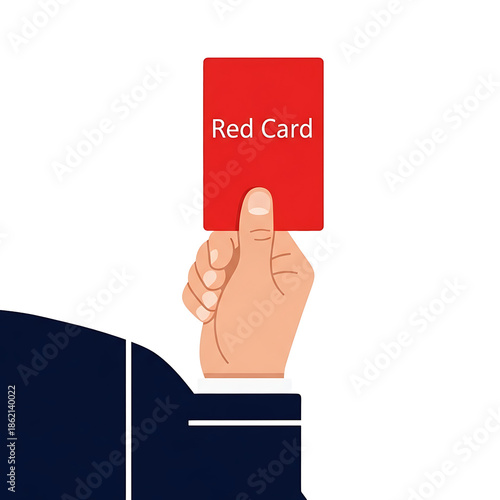 Referee Holding Red Card in Dark Setting